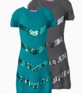 Dazzling sequin soft sweater dress by Epic Threads.