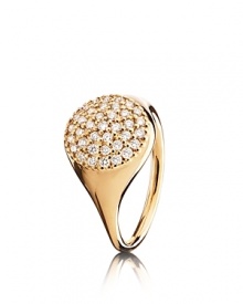 Make PANDORA's eye-catching 18K gold diamond pavé ring your accessory signature.