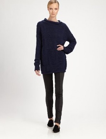 A softly rolled neckline and hem lend casual elegance to this ultra-soft knit pullover.Roll neckLong sleeves with rib-knit cuffsRolled hemline57% alpaca/35% polyamide/8% merino woolDry cleanImported of Italian fabricModel shown is 5'11 (180cm) wearing US size Small. 