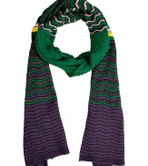 Inject an iconic edge into your outfit with Missoni Ms characteristic zigzag knit scarf - Rolled edges - Wear with a knit top, slim-fit separates and just as bright accessories