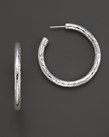 From the Silver collection, skinny electroform hoop earrings in sterling silver. Designed by Ippolita.