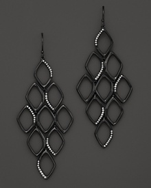 Ippolita Wicked Black Rhodium Sterling Silver Cascade Link Earrings with Diamonds, 0.46 ct. t.w.