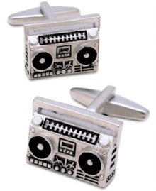 Add some volume to your business style with these boombox cufflinks from Kenneth Cole Reaction.