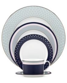 Special occasions shape up chic with the Mercer Drive sugar bowl, featuring a geometric design in platinum-banded china. A modern balance of fun and formal from kate spade new york.