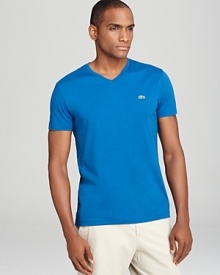 Lacoste Golf Pima Jersey V-Neck Tee