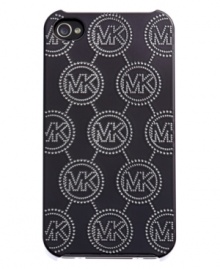 Give your favorite tech toy some signature style with this MK monogram iPhone case from MICHAEL Michael Kors. Durable and designed to easily slip into a pocket or purse, it's the ultimate fashionista find. Fits iPhone 4 and 4S.