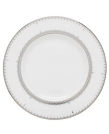 Inspired by the trim on an elegant couture gown, this graceful dinnerware and dishes collection from Lenox features an intricate platinum border that combines harmoniously with white bone china for unparalleled style. Qualifies for Rebate