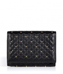 Ultra-chic with an edgy twist, this supple leather wallet from Valentino boasts a stylish sprinkle of studded embellishment - Square shape, room for credit cards, IDs, and bills, all-over stud detail - Perfect for daily use or as a thoughtful gift