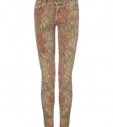 Take a wild stance on this seasons penchant for printed pants with Current Elliotts eye-catching python print jeans - Classic five-pocket style, zip fly, button closure, belt loops - Form-fitting - Pair with chunky knits and flats, or dress up with feminine tops and statement heels