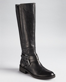 Enzo Angiolini delivers put-together, work or play style in these slickly designed riding boots. An extended calf design makes them easy to slip on over your heavier jeans.