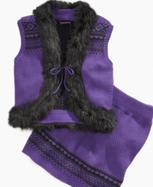 She'll look ready for Aspen in this elevated and sweet vest from Forever and Ever.