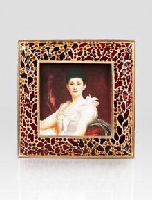 The Leapard Print 3 Square Frame is deftly hand-enameled with 14K gold matte finish.Enamel and crystal14k matte goldtone finishHandmade, hand-enameled and hand-set5.25 X 2.25; holds a 3 X 3 photoMade in USA