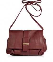 A slouchy shape and easy-to-style earthy hue makes this supple leather crossbody bag from Chloe a new-season must-have - Front flap with gold-tone logo hardware, slouchy shaped with gathering, long shoulder strap - Style with flared high waisted jeans, a boho-inspired blouse, and platform sandals