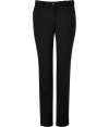 Your workweek style just got more chic with these ultra-sleek classic wool pants from Michael Kors - Flat front, belt loops, off-seam pockets, back welt pockets with button, slim fit, straight leg - Pair with a fitted button down and heels