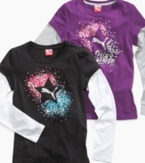 Your little star will love this sparkly long sleeve Puma logo tee.