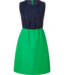 Get two-in-one style with this chic colorblock dress from Marc by Marc Jacobs - Round neck, sleeveless, fitted bodice, contrasting A-line skirt, exposed back zip closure - Style with a cardigan and T-strap heels