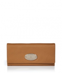 Classic fudge glossy buffalo continental wallet from Mulberry - This luxe wallet will have you eager to spend - Traditional rectangular shape with distinctive Mulberry logo plaque - Great for everyday use or as a thoughtful gift