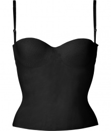 Add instant sex appeal to your cocktail party look with this d?colletage-enhancing corset from La Perla - Underwire, padded cups, adjustable wide-set straps, fitted silhouette, back seaming details and hook and eye closure - Pair with a slinky evening dress, or under an oversized blazer