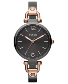 This Georgia collection watch from Fossil lends intrigue with a slim silhouette in smoky tones.