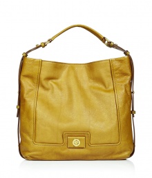 Retro-futurism at its finest, this mustard-hued hobo bag from Marc by Marc Jacobs will lend a stylish jolt to your day and night looks - Classic hobo style, adjustable shoulder strap, square shape, seaming details, front gold-tone turn-lock with logo - Perfect for everyday use or for off-duty casual