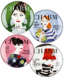 Charm them. Full of fabulous advice, the Make Headlines tidbit plates read witty and chic with colorful illustrations and cover lines that echo your favorite mags. A great gift from kate spade new york.