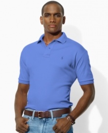 Rendered in smooth, soft cotton interlock in a comfortable, classic fit, a short-sleeved polo shirt exudes iconic style with Ralph Lauren's signature pony at the chest.