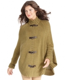 Part poncho and part sweater, this Jones New York look is a cozy must-have for crisp days.