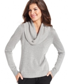 Jones New York's cowl-neck sweater is a relaxed must-have with just the right amount of sparkle.