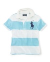 A classic short-sleeved striped cotton rugby for preppy, in-the-game style.