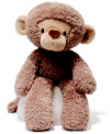 Perhaps the most huggable monkey ever, Fuzzy is extra soft and extra floppy, making him the ideal companion everywhere you go! Made of dusty brown fabric that looks and feels vintage – in a good way – Fuzzy Monkey is huggalicious!