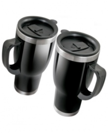 When stopping for morning coffee isn't an option, take it to go with these stainless steel Auto Mugs from Shift3, complete with an adapter plug and a no-spill lid to keep your liquids hot.