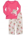 A sweet style she can monkey around in, she'll look adorable in this lace-accented tee and fleece pajama pants from Carter's.