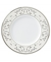 Ten years in the making, this special Opal Innocence accent plate celebrates and completes America's number one china pattern. Platinum vines and white enamel pearls in fine bone china complement the beloved Lenox collection.