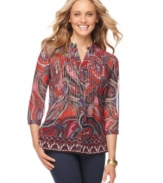 Pretty paisleys adorn this great blouse from Charter Club. Pair it with a cami and capris for tailored springtime style! (Clearance)