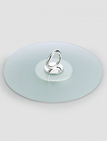 Simply elegant glass design with silverplate center. Perfect hostess gift. 11¾ round Made in France