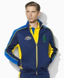 Sleek and sporty with bright color-blocking, Ralph Lauren's official limited edition US Open track jacket is a stylish essential on and off the courts.