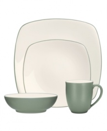 Make everyday meals a little more fun with mix-and-match from Noritake dinnerware. The dishes of the set are dressed in two contrasting hues-one glazed, one matte. The square Colorwave 4-piece place settings create a modern tabletop with endless possibilities.