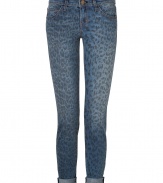 Take a wild stance on this seasons penchant for printed pants with Current Elliotts cool cuffed leopard print jeans - Classic five-pocket style, zip fly, button closure, belt loops, rolled cuffs - Form-fitting - Pair with chunky knits and flats, or dress up with feminine tops and statement heels