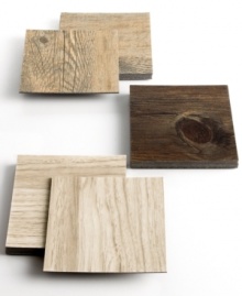 Go with the grain. Chilewich introduces beautiful faux bois drink coasters made of durable vinyl but with the look of natural birch, walnut, and driftwood.