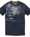 Drop anchor on your laid-back weekend style with this graphic tee from Nautica.