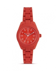 Enliven day-to-day looks with Toy Watch's silicone watch. The vivid hue and sporty silhouette make this playful piece a must for the girl who isn't afraid to turn on the brights.