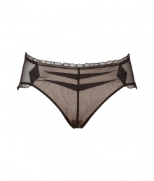 Put a vintage spin on your saucy lingerie collection with Chantal Thomass sheer black briefs - Lace trimmed waistband and trim - Perfect under any outfit or paired with a matching bra for styling lounging