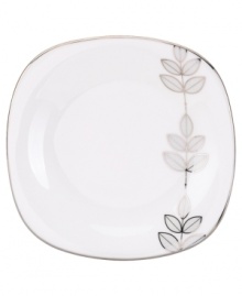 Clusters of gleaming leaves rain down on the white bone china bread and butter square plates from the Platinum Leaf collection. Part of Lenox's Lifestyle dinnerware, these dishes are playfully modern and naturally chic, and have an enchanting look that's fresh and perfect for every occasion.