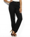 Rendered in sleek stretch cotton twill, Lauren Ralph Lauren's plus size pants channel modern sophistication in a slim-fitting silhouette with a sleek, straight leg