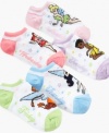 Enchantment any day of the week!  These comfy cozy ankle socks lets her take flight with some magically cute help from her favorite Disney Fairies!