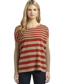 THE LOOKAllover stripesRibbed knit long sleevesTHE FITAbout 25 from shoulder to hemTHE MATERIALCashmereCARE & ORIGINDry cleanImportedModel shown is 5'9 (175cm) wearing US size Small. 