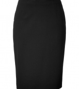 Add instant sophistication to your workweek style with this must-have pencil skirt from Valentino -Stitch detailed waistband, pencil silhouette, concealed back zip closure - Wear with fishnets, a tie-neck blouse, a slim trench, and platform pumps