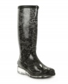 Grace under pressure. Look lovely despite the rain with the adorable print of the Lacey rain boots by Bootsi Tootsi.