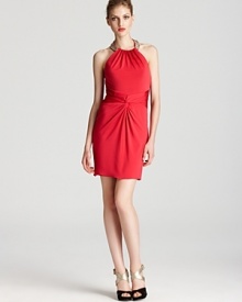 Rich in rouge, this Laundry by Shelli Segal dress gets glamorous with a beaded neckline. A knotted waist lends a flattering fit.