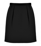 Finish your look on an impossibly feminine note with Tara Jarmons jet black pleated wool skirt, perfect for showcasing breezy tops and statement accessories - Hidden back zip, contrast grosgrain waistline with flat bow detail, full skirt - Style with romantic silk blouses and platform pumps